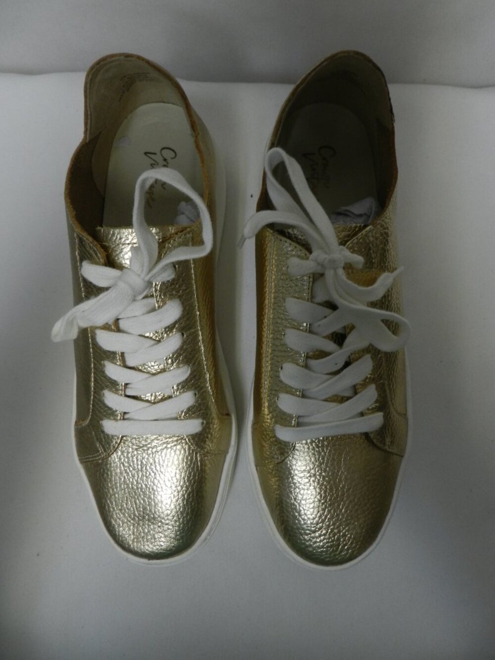 Crown Vintage Gamina gold Leather Platform sneakers tennis shoes Casual Size 8 - Picture 6 of 14